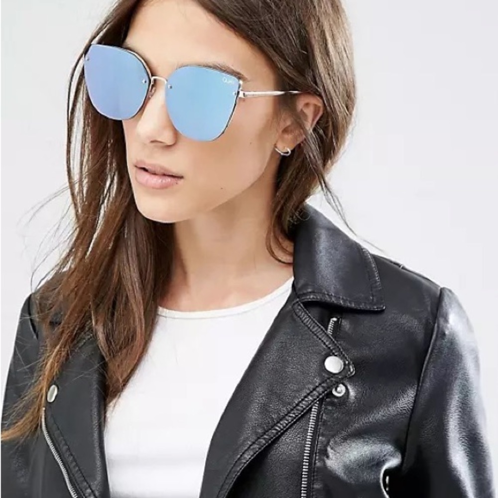 Quay cat eye blue reflective sunglasses